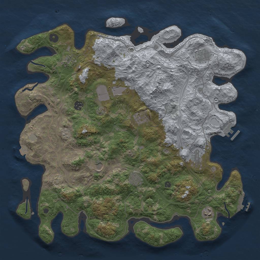 Rust Map: Procedural Map, Size: 4250, Seed: 1455566849, 18 Monuments