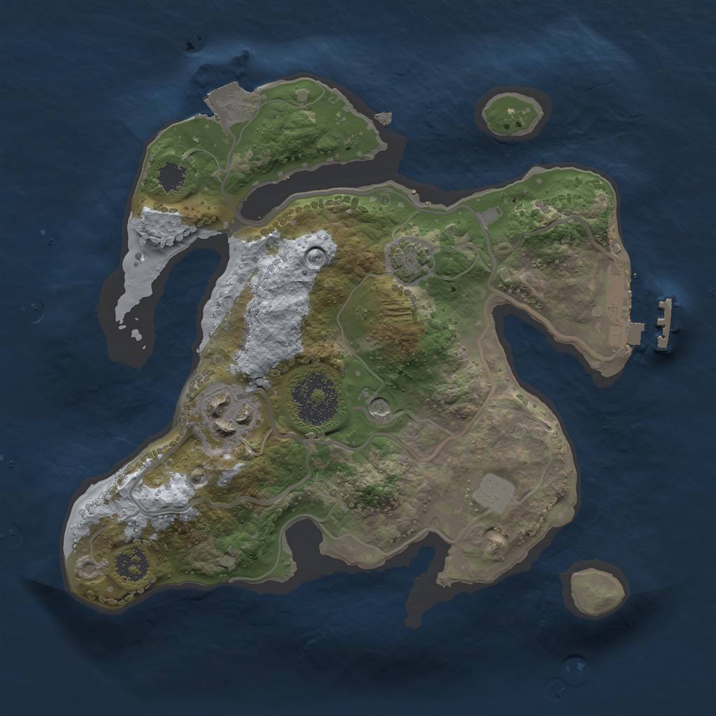 Rust Map: Procedural Map, Size: 2200, Seed: 1763779611, 7 Monuments