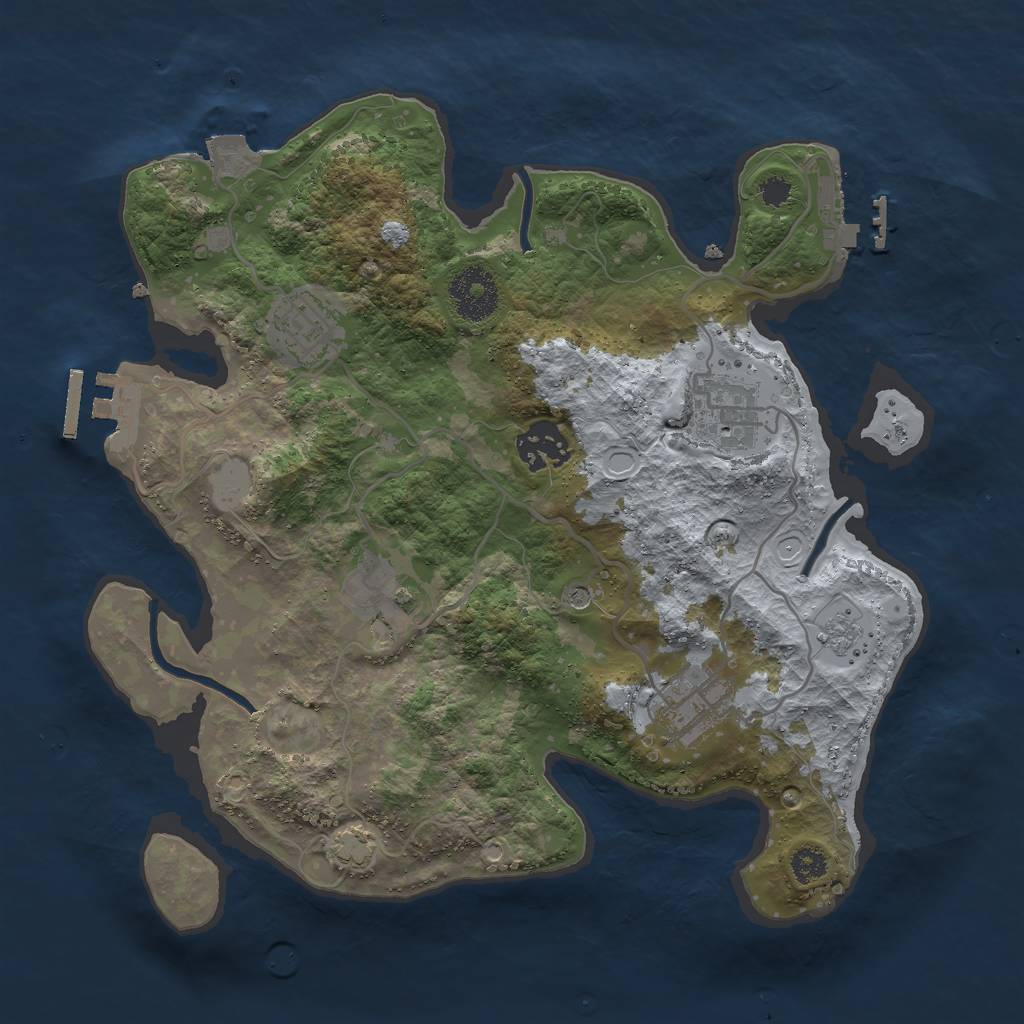 Rust Map: Procedural Map, Size: 2999, Seed: 747448, 13 Monuments