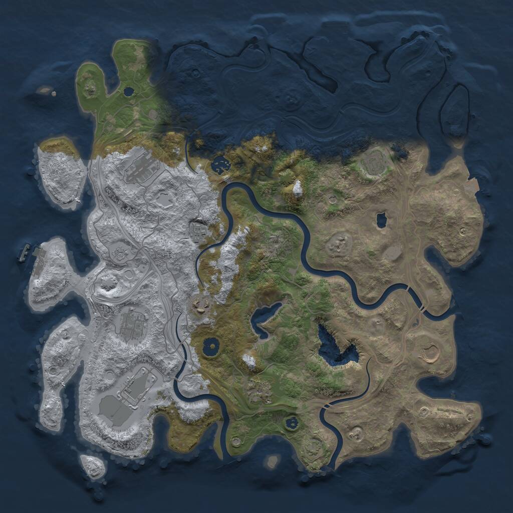 Rust Map: Procedural Map, Size: 4250, Seed: 1326917833, 15 Monuments