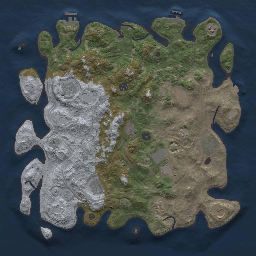 Rust Map: Procedural Map, Size: 4250, Seed: 1326917833, 19 Monuments