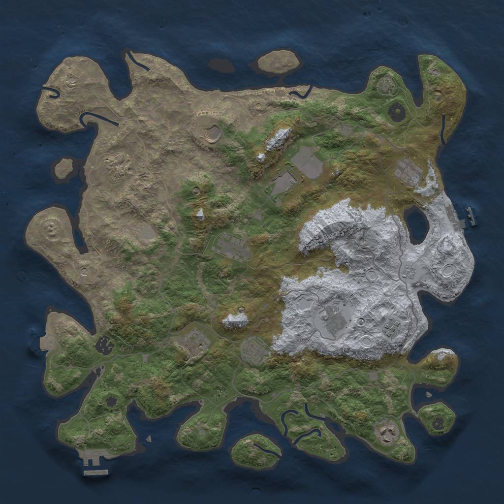 Rust Map: Procedural Map, Size: 4200, Seed: 1247135647, 19 Monuments