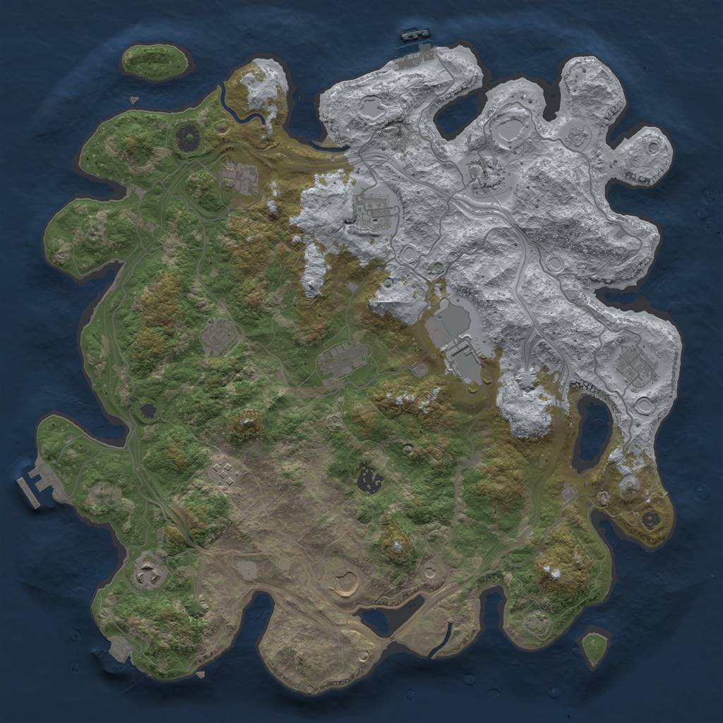 Rust Map: Procedural Map, Size: 4250, Seed: 715492254, 19 Monuments