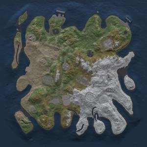 Thumbnail Rust Map: Procedural Map, Size: 3500, Seed: 2097977924, 15 Monuments