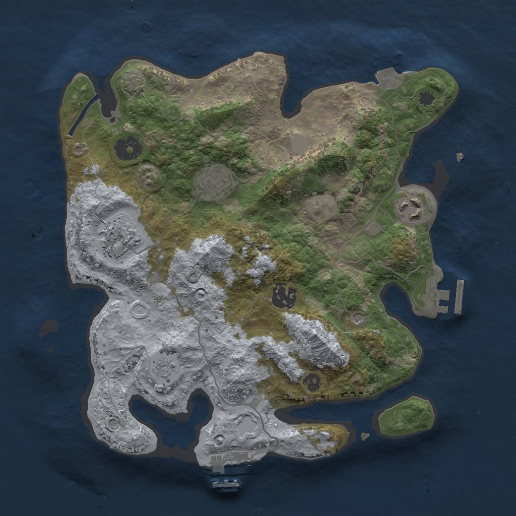 Rust Map: Procedural Map, Size: 3000, Seed: 13289, 12 Monuments