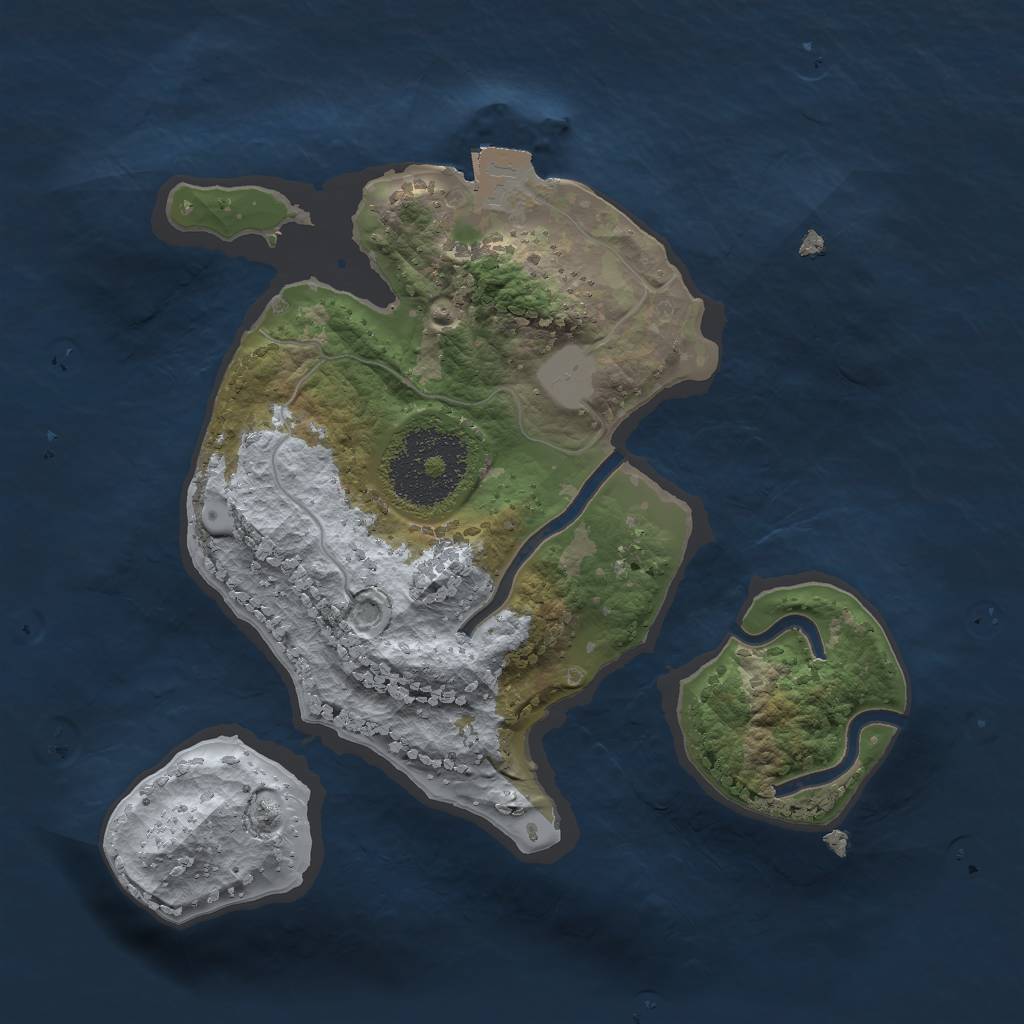 Rust Map: Procedural Map, Size: 2000, Seed: 9999, 3 Monuments