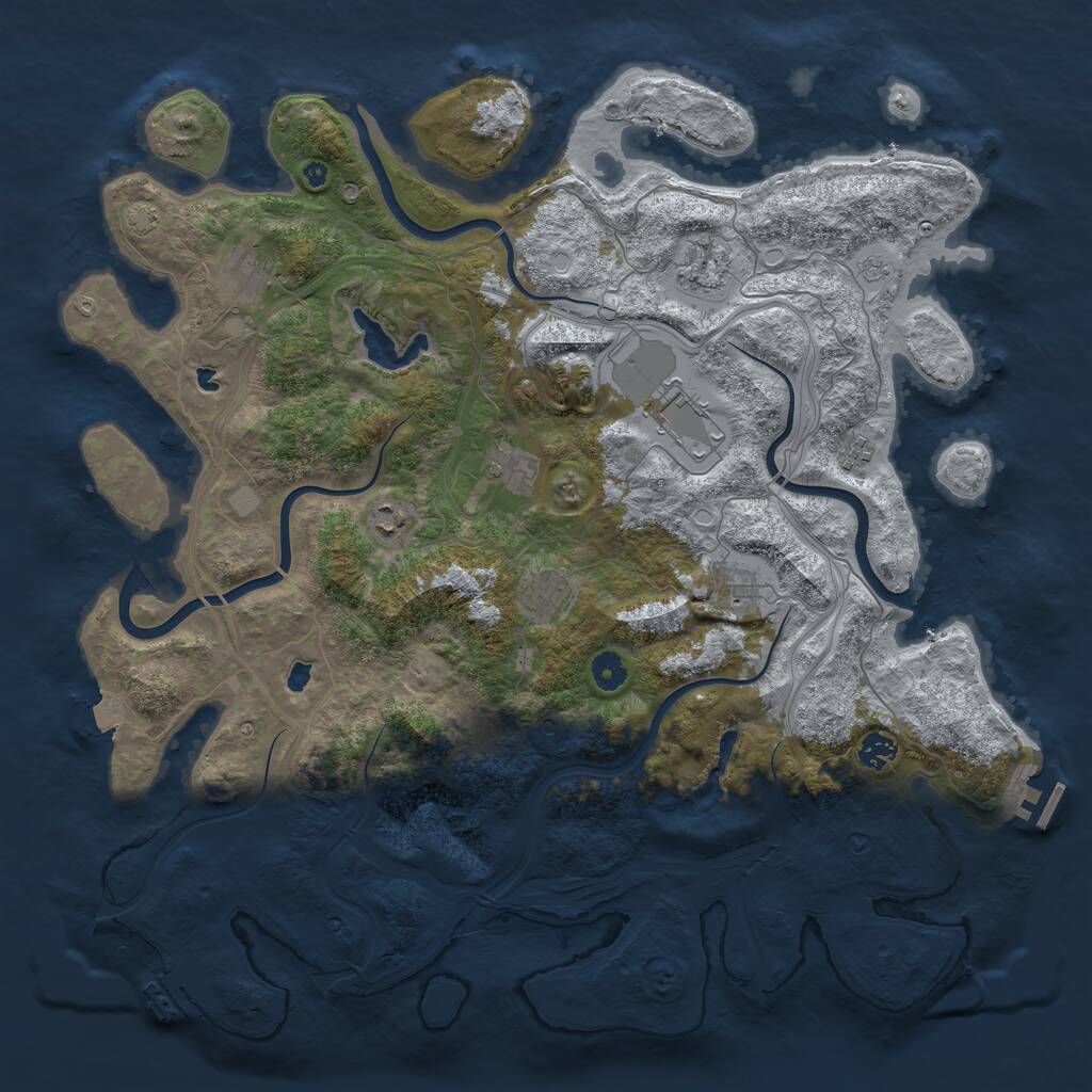 Rust Map: Procedural Map, Size: 4500, Seed: 1471376453, 15 Monuments