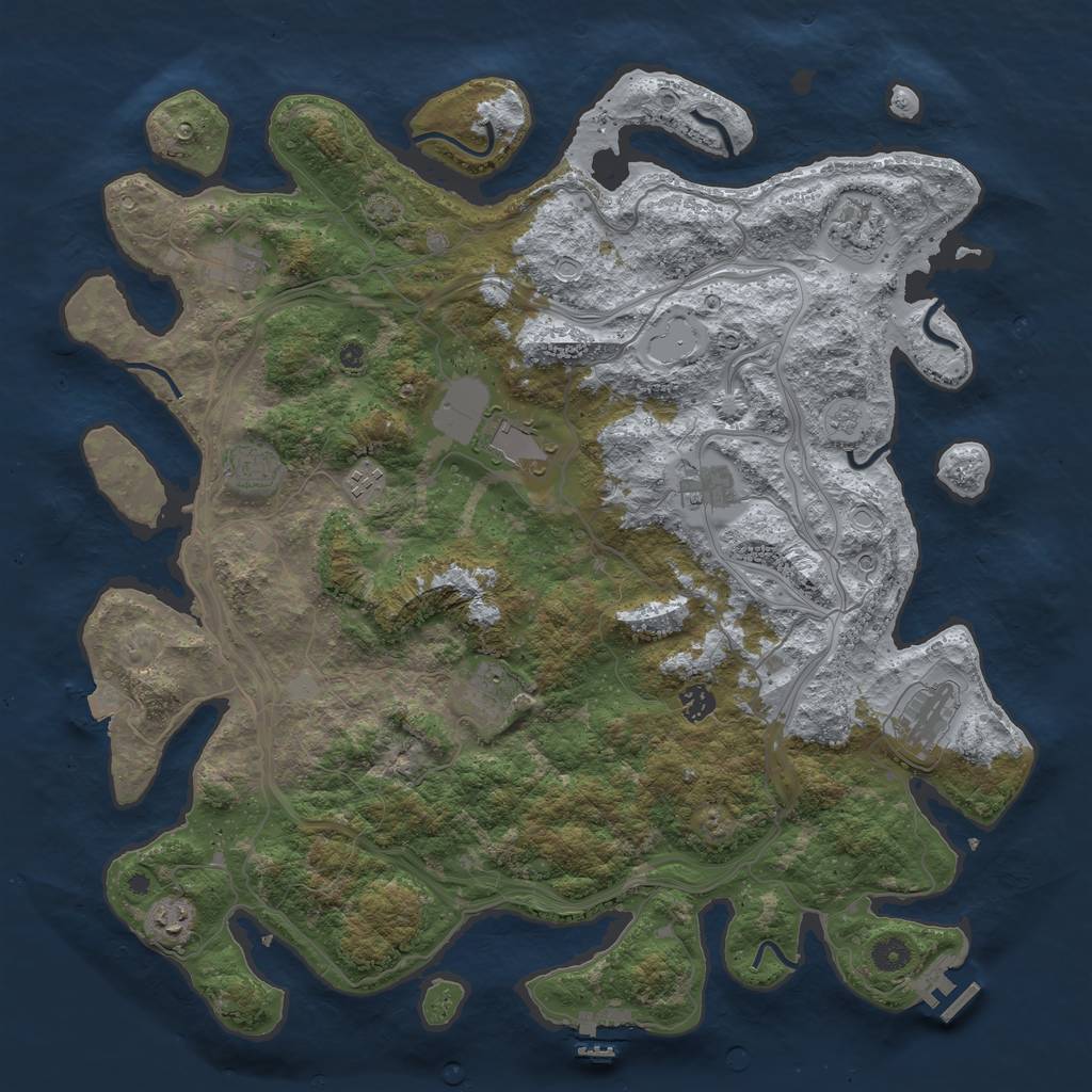 Rust Map: Procedural Map, Size: 4500, Seed: 1471376453, 18 Monuments