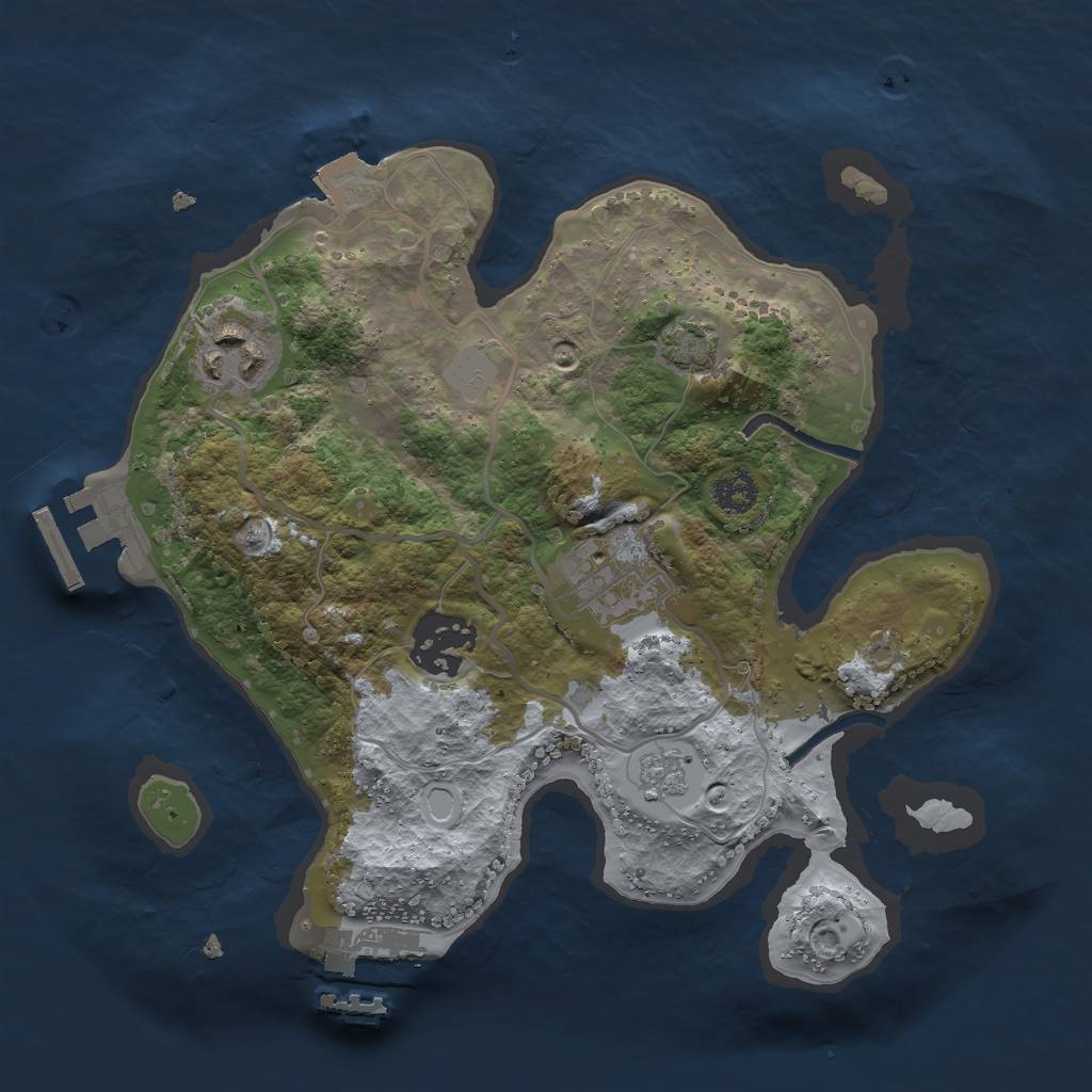 Rust Map: Procedural Map, Size: 2510, Seed: 50000, 10 Monuments