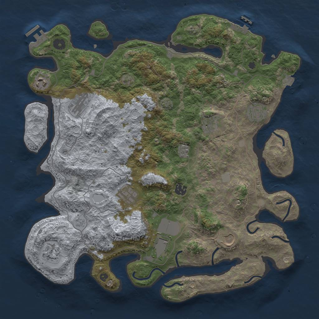 Rust Map: Procedural Map, Size: 4000, Seed: 1721717716, 18 Monuments