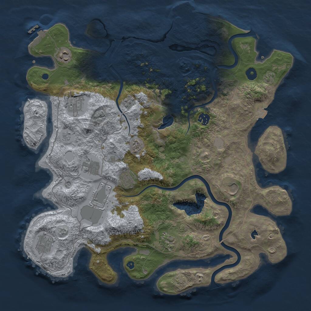 Rust Map: Procedural Map, Size: 4000, Seed: 1721717716, 16 Monuments