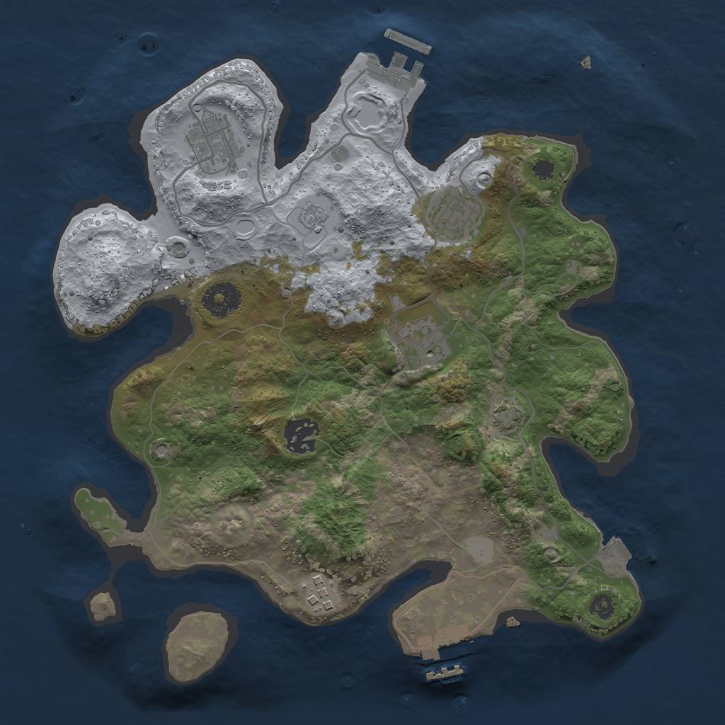 Rust Map: Procedural Map, Size: 3000, Seed: 84822, 12 Monuments