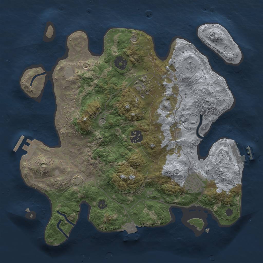 Rust Map: Procedural Map, Size: 3000, Seed: 131455707, 11 Monuments