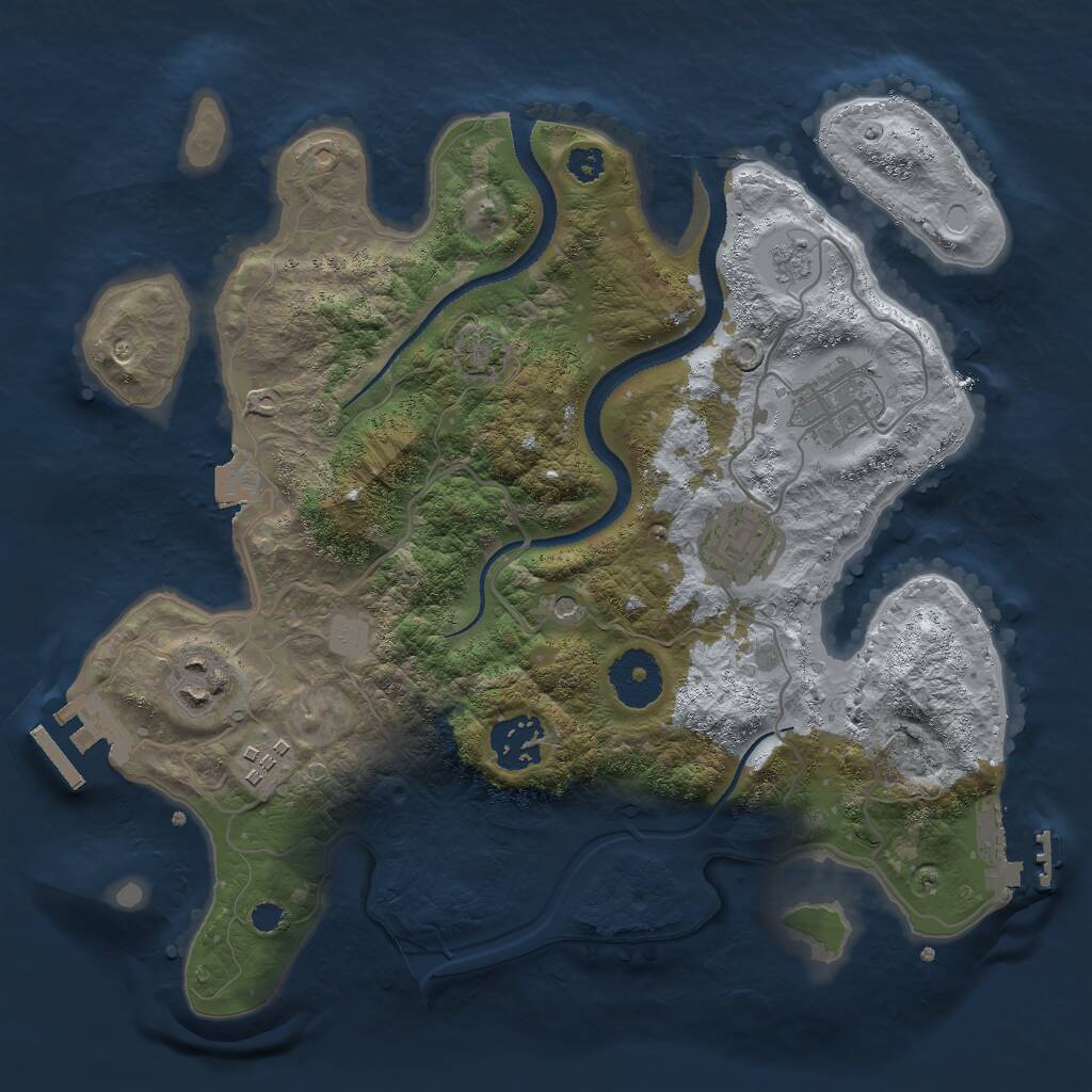 Rust Map: Procedural Map, Size: 3000, Seed: 131455707, 13 Monuments