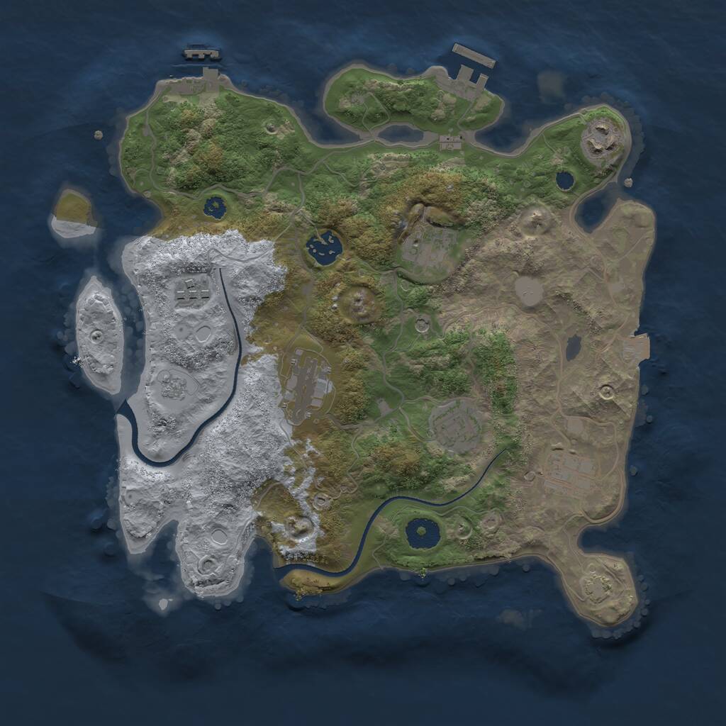 Rust Map: Procedural Map, Size: 3300, Seed: 888520260, 15 Monuments