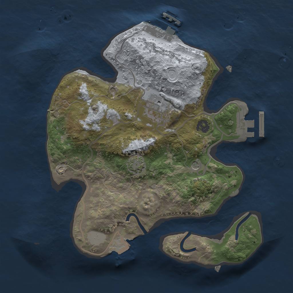 Rust Map: Procedural Map, Size: 2300, Seed: 1050949999, 8 Monuments