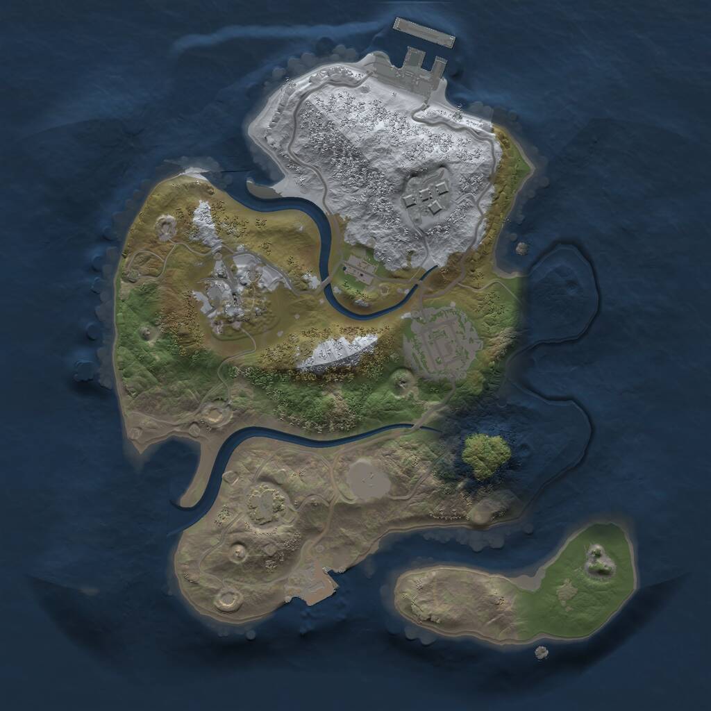 Rust Map: Procedural Map, Size: 2300, Seed: 1050949999, 6 Monuments