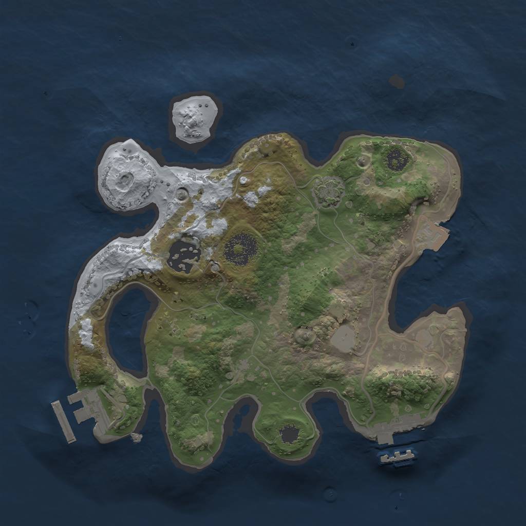 Rust Map: Procedural Map, Size: 2400, Seed: 2004827158, 7 Monuments