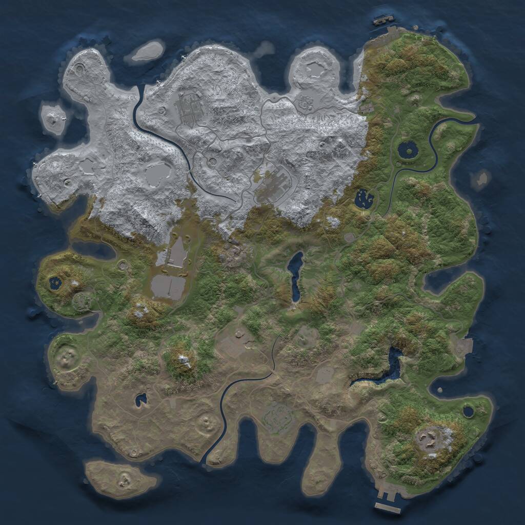 Rust Map: Procedural Map, Size: 4096, Seed: 5000660, 15 Monuments