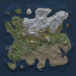 Thumbnail Rust Map: Procedural Map, Size: 3540, Seed: 59201, 16 Monuments