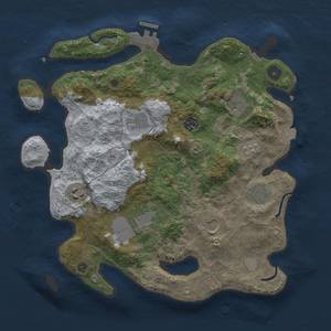 Thumbnail Rust Map: Procedural Map, Size: 3500, Seed: 1049178877, 15 Monuments