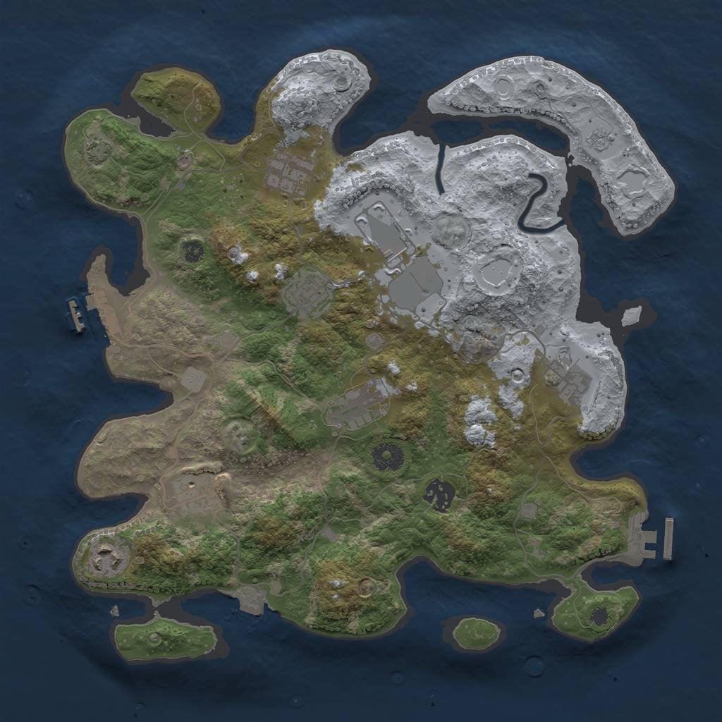 Rust Map: Procedural Map, Size: 3500, Seed: 2088235960, 15 Monuments