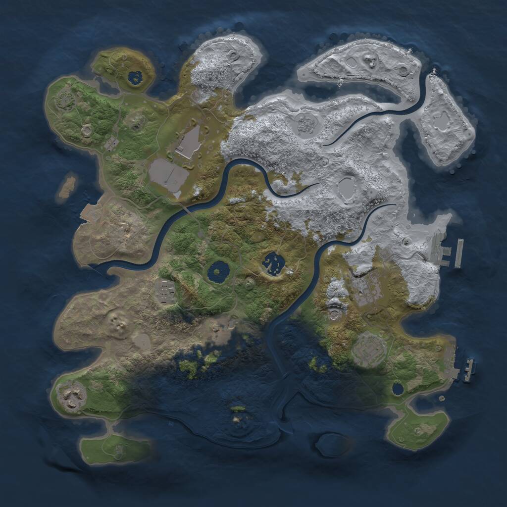 Rust Map: Procedural Map, Size: 3500, Seed: 2088235960, 13 Monuments