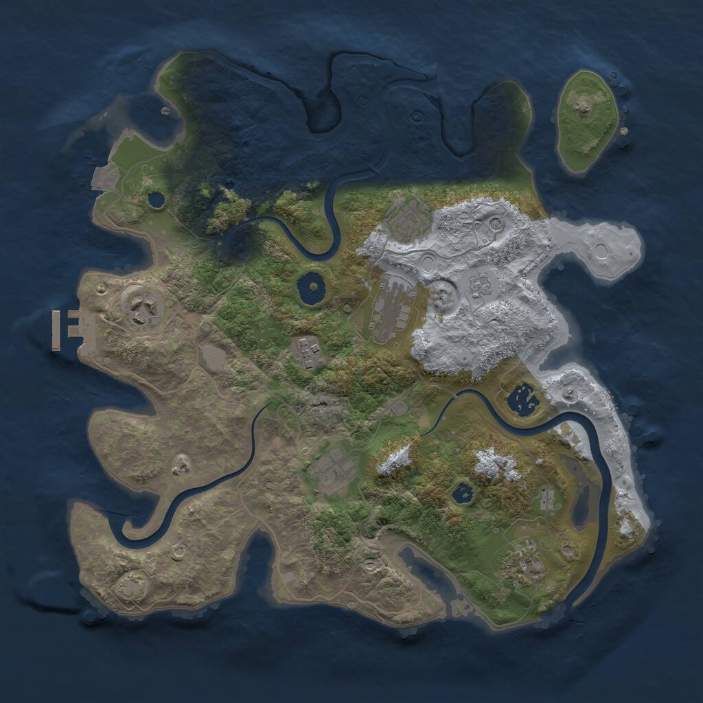 Rust Map: Procedural Map, Size: 3475, Seed: 8906471, 12 Monuments