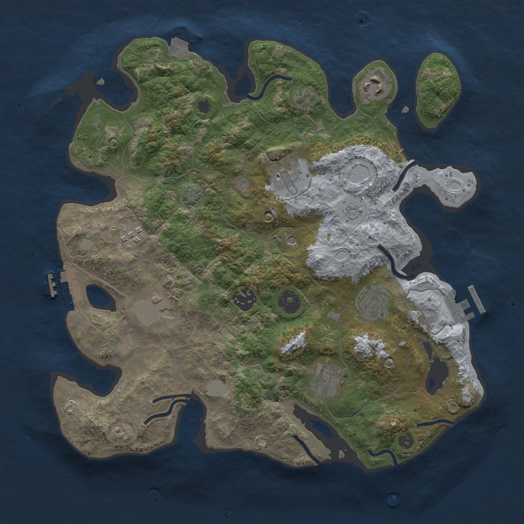 Rust Map: Procedural Map, Size: 3475, Seed: 8906471, 15 Monuments