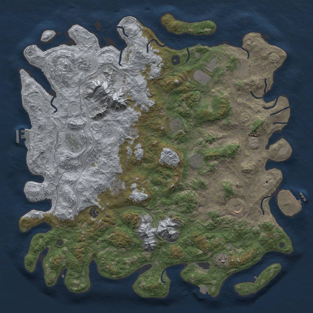 Rust Map: Procedural Map, Size: 5000, Seed: 1500161044, 19 Monuments