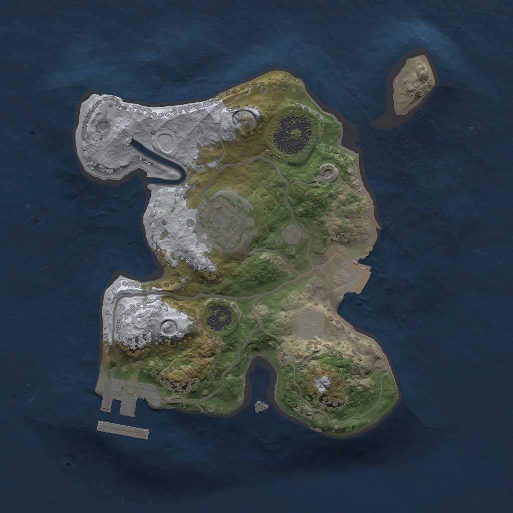 Rust Map: Procedural Map, Size: 2000, Seed: 27890367, 5 Monuments