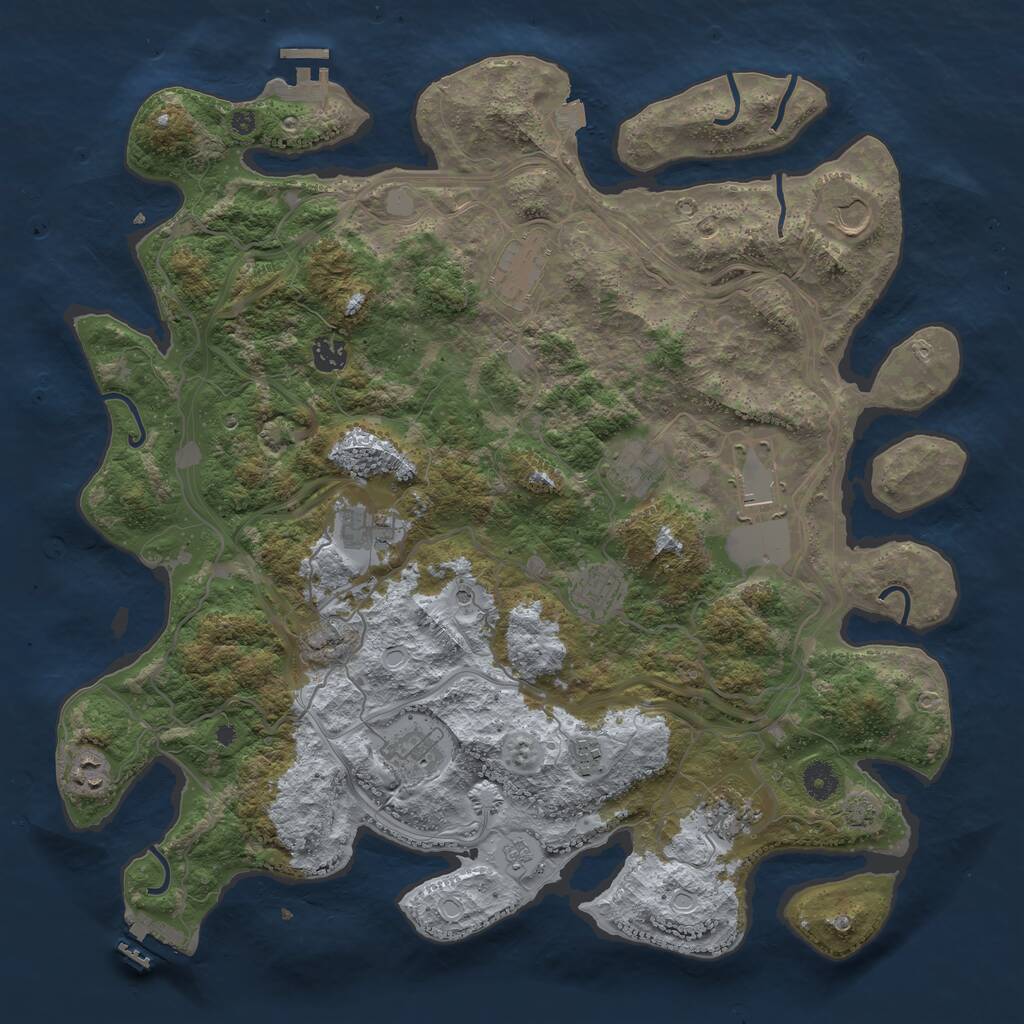 Rust Map: Procedural Map, Size: 4250, Seed: 419, 17 Monuments