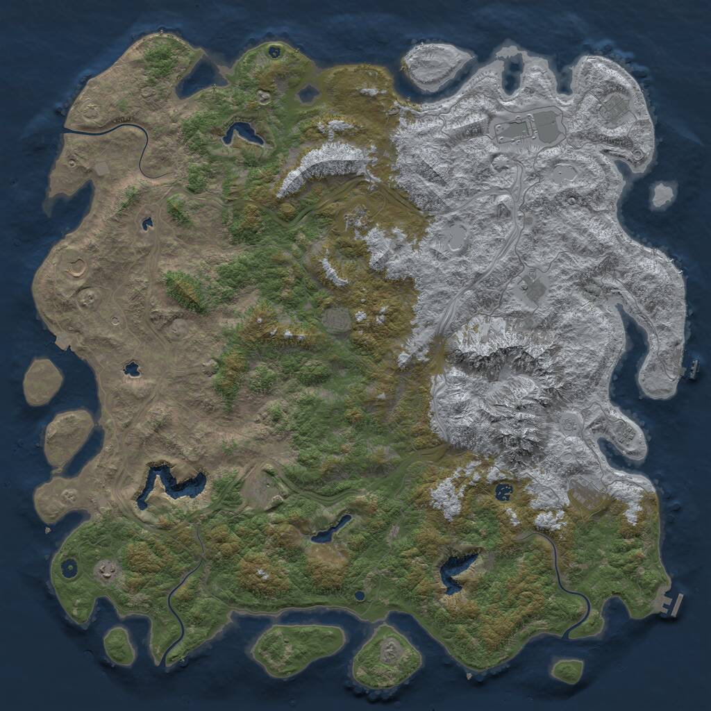 Rust Map: Procedural Map, Size: 6000, Seed: 1241191, 17 Monuments