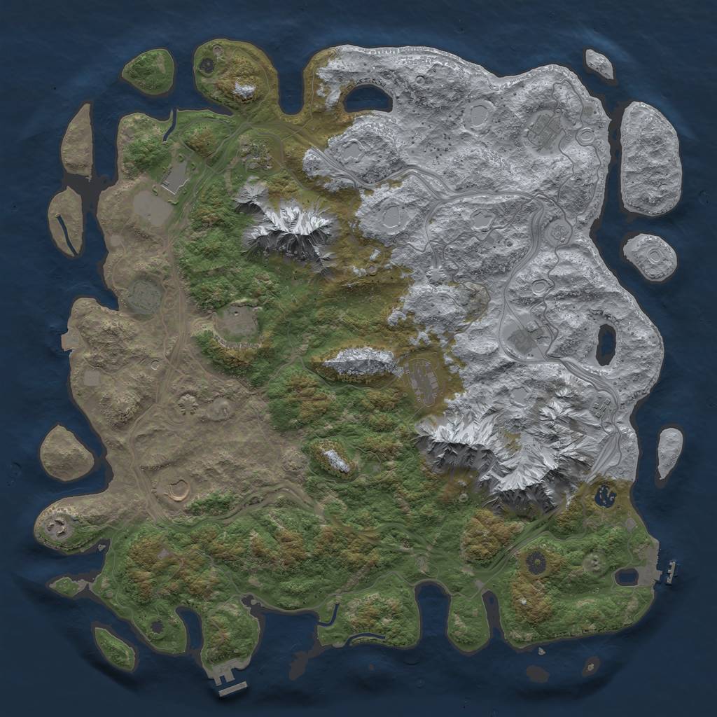 Rust Map: Procedural Map, Size: 5000, Seed: 1351120456, 19 Monuments