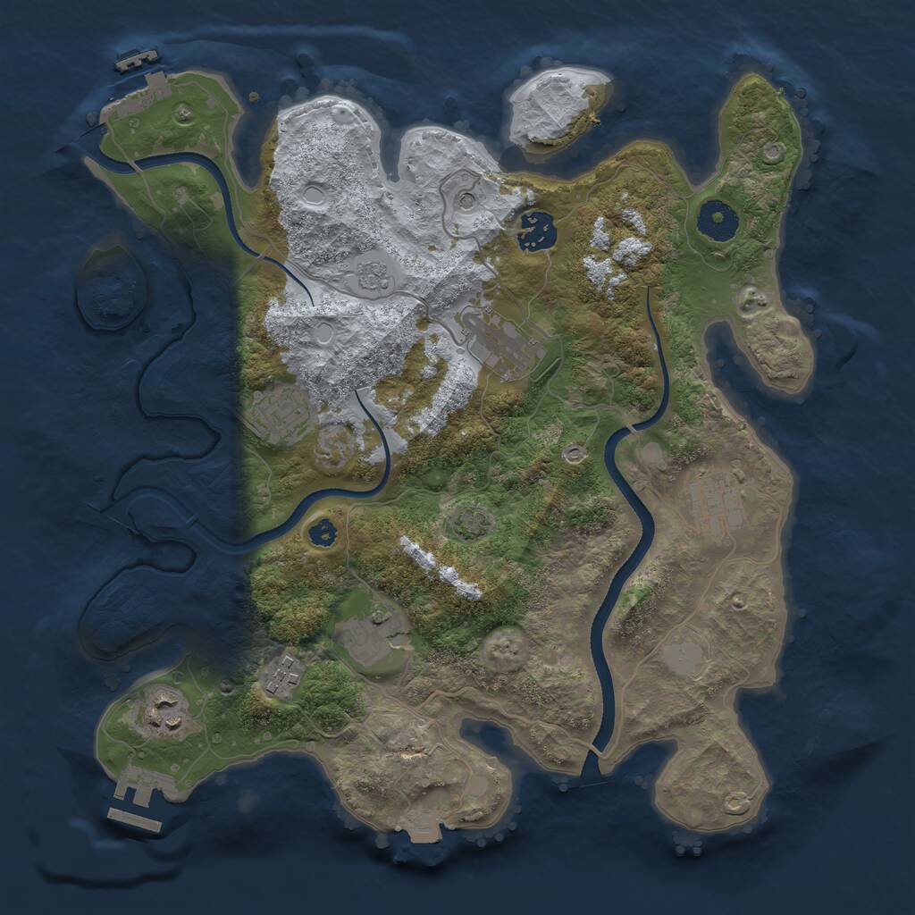 Rust Map: Procedural Map, Size: 3400, Seed: 92666, 13 Monuments
