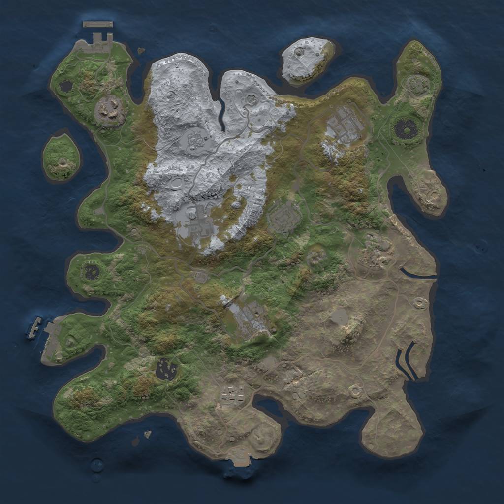 Rust Map: Procedural Map, Size: 3400, Seed: 92666, 16 Monuments