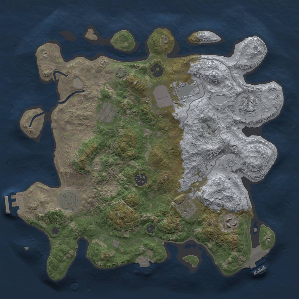 Rust Map: Procedural Map, Size: 3500, Seed: 131455707, 15 Monuments