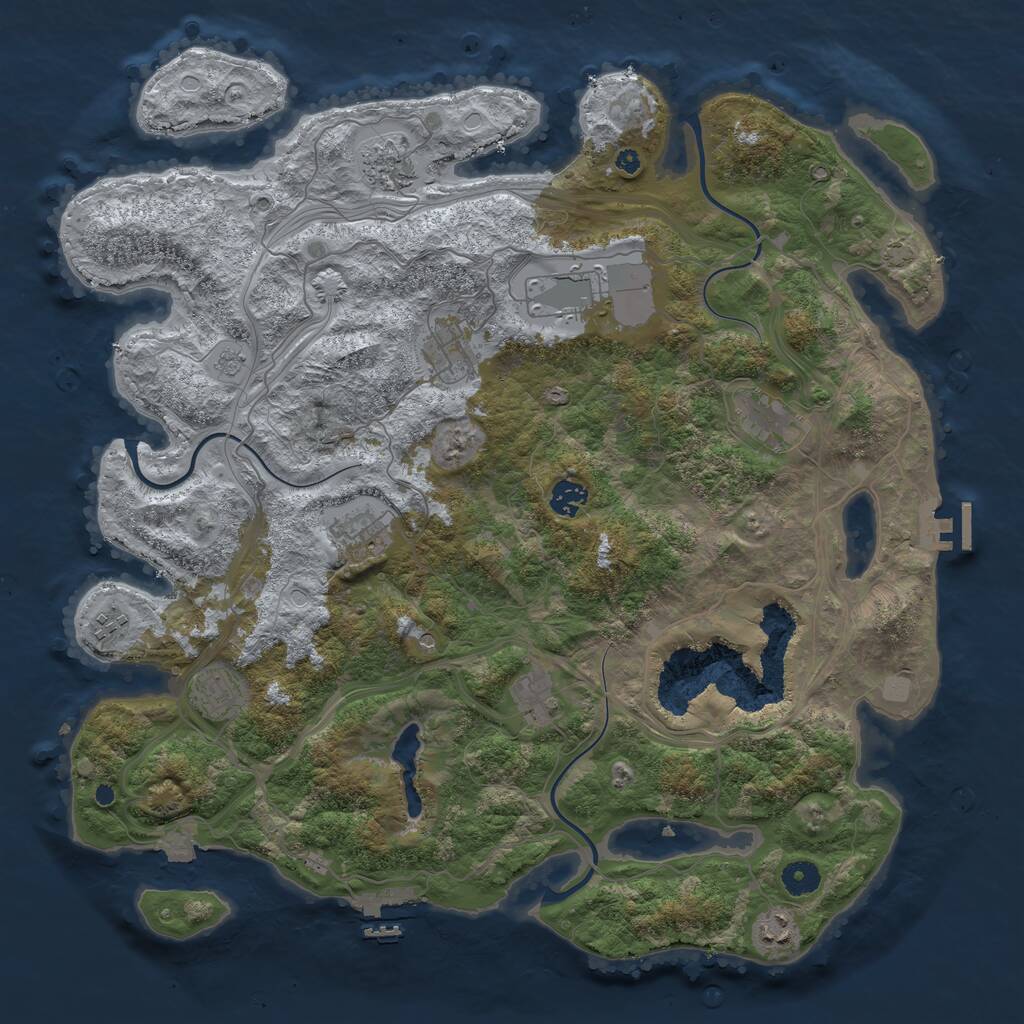 Rust Map: Procedural Map, Size: 4250, Seed: 6660, 16 Monuments