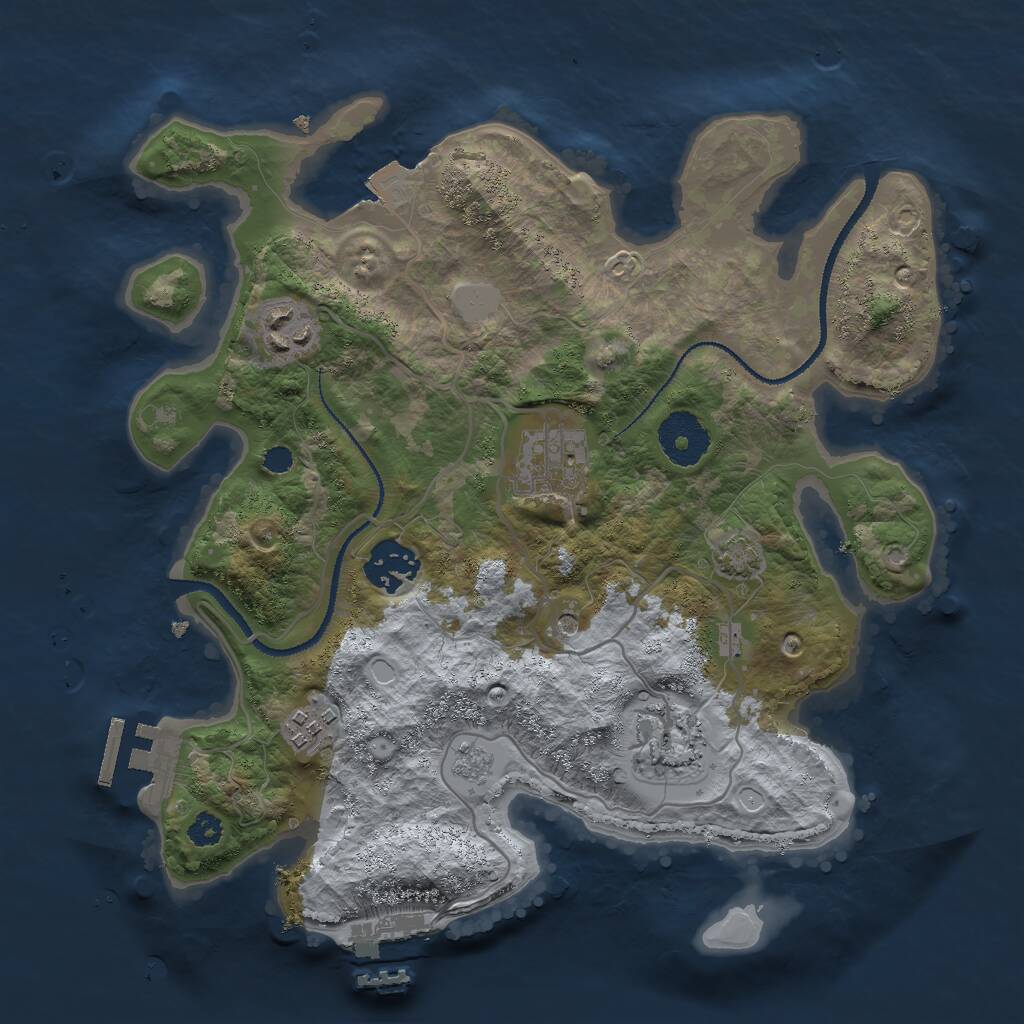 Rust Map: Procedural Map, Size: 3000, Seed: 141282, 11 Monuments