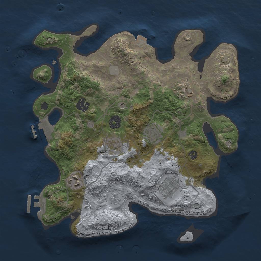 Rust Map: Procedural Map, Size: 3000, Seed: 141282, 14 Monuments