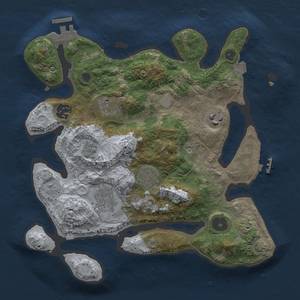 Thumbnail Rust Map: Procedural Map, Size: 3000, Seed: 1341895070, 14 Monuments