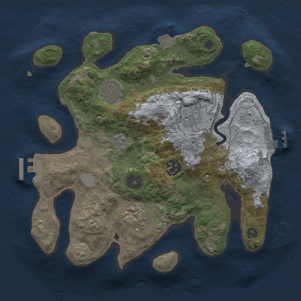 Rust Map: Procedural Map, Size: 2800, Seed: 7583612, 13 Monuments