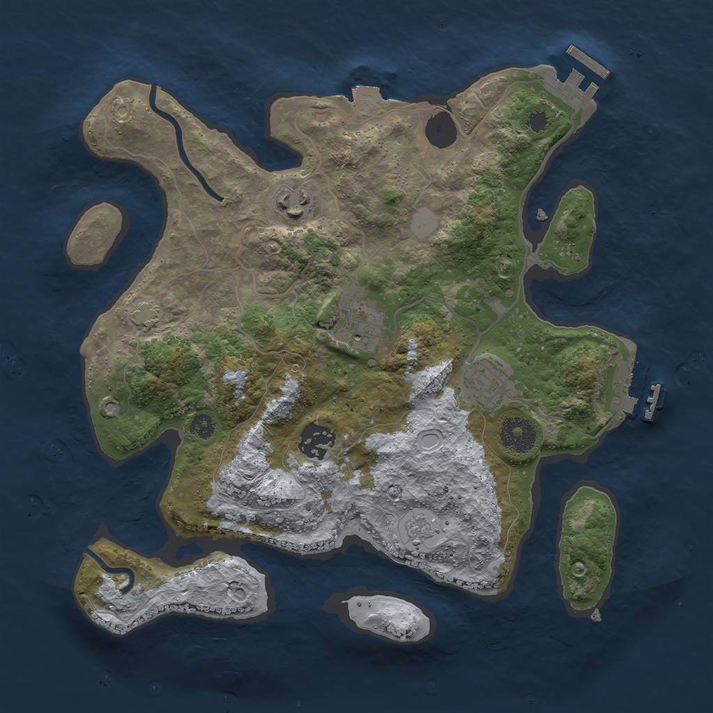 Rust Map: Procedural Map, Size: 3000, Seed: 934058053, 11 Monuments