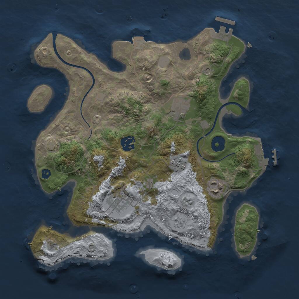 Rust Map: Procedural Map, Size: 3000, Seed: 934058053, 11 Monuments