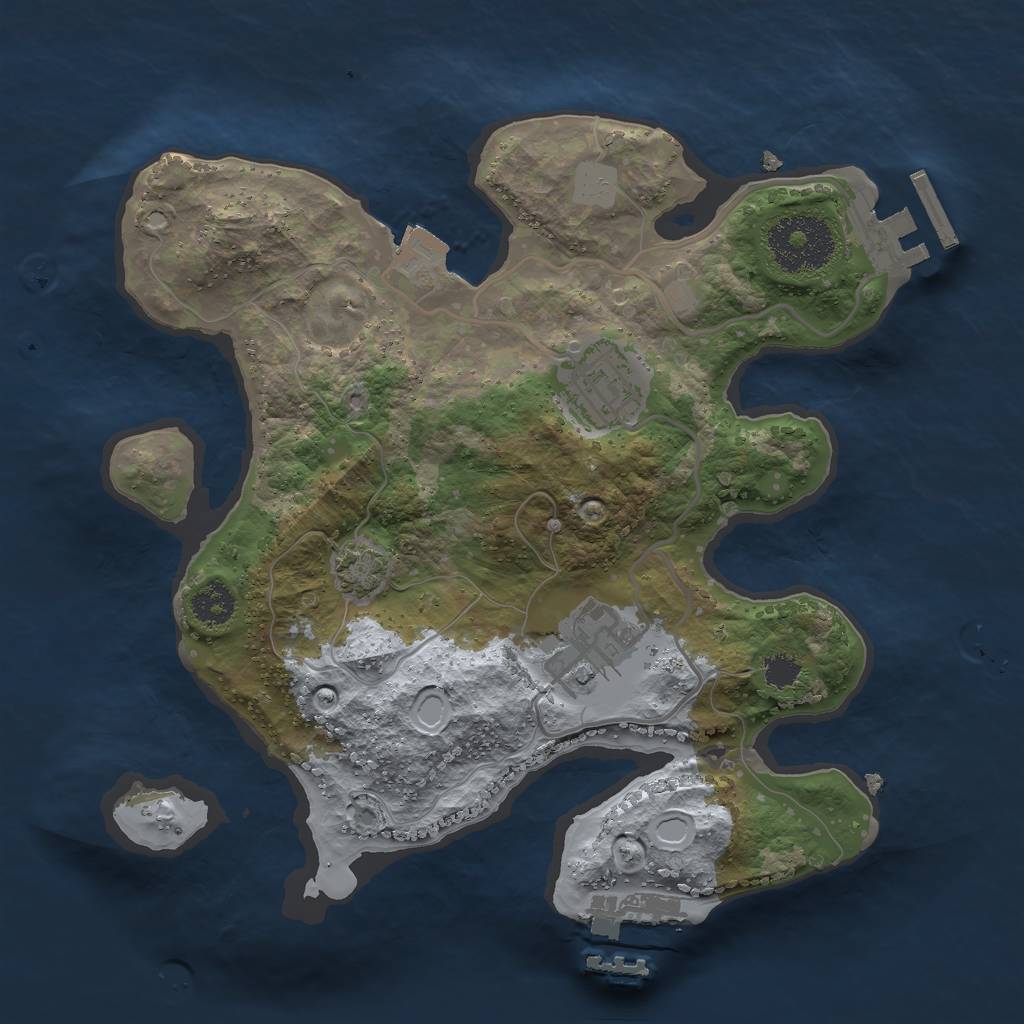 Rust Map: Procedural Map, Size: 2500, Seed: 1318795500, 8 Monuments