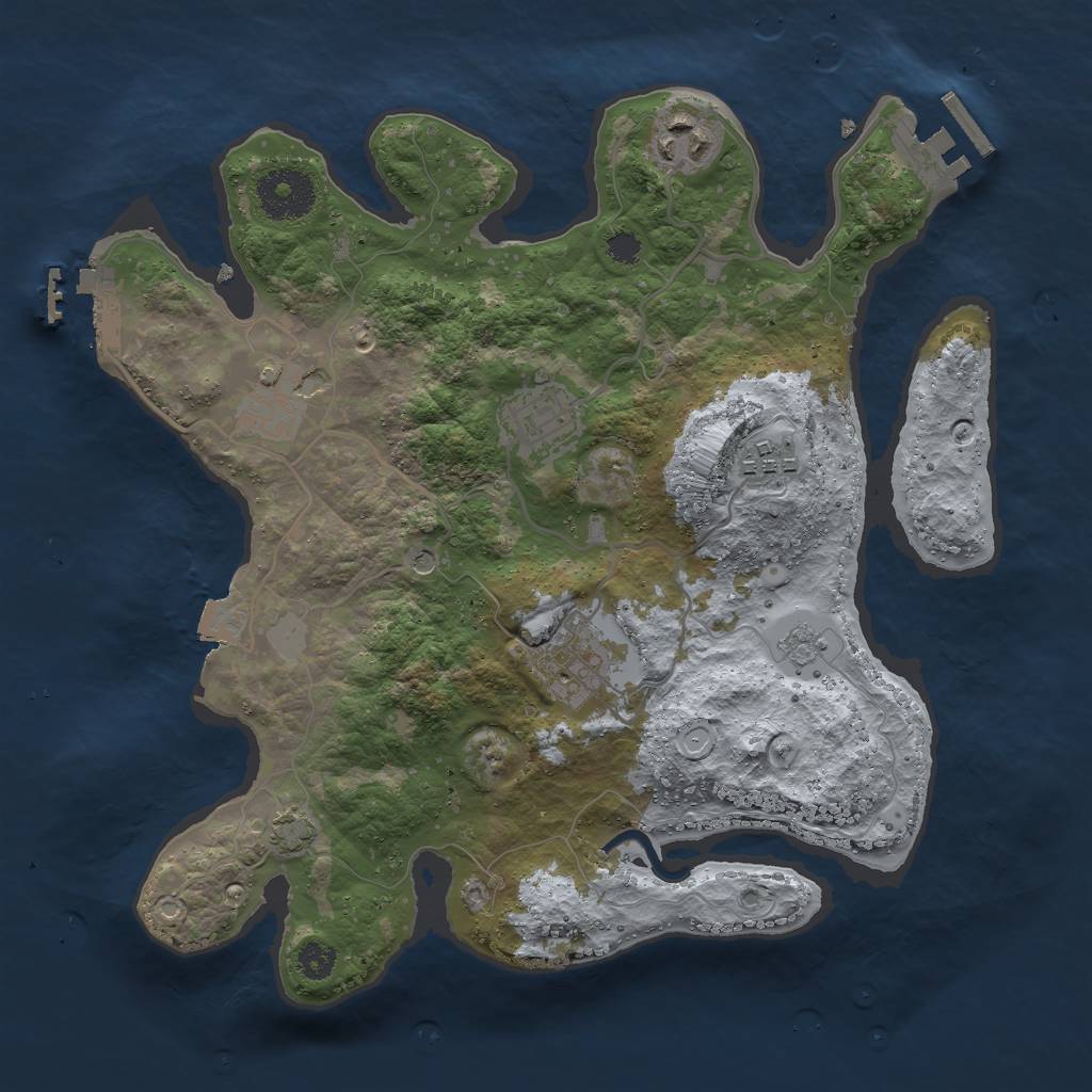 Rust Map: Procedural Map, Size: 3000, Seed: 788970, 13 Monuments