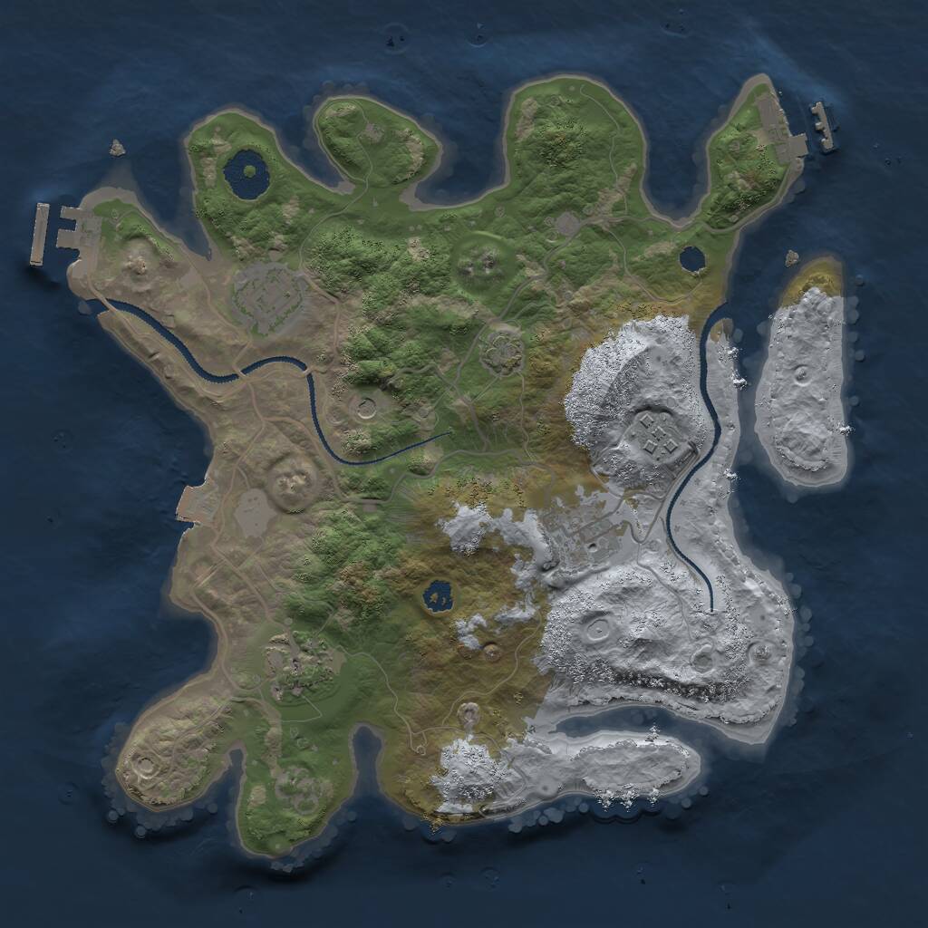 Rust Map: Procedural Map, Size: 3000, Seed: 788970, 9 Monuments