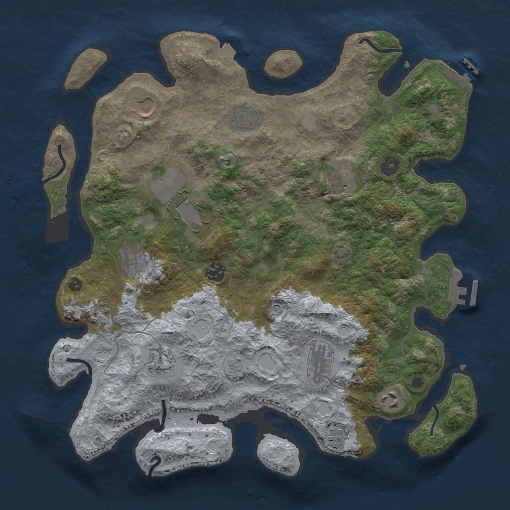 Rust Map: Procedural Map, Size: 3900, Seed: 67, 18 Monuments