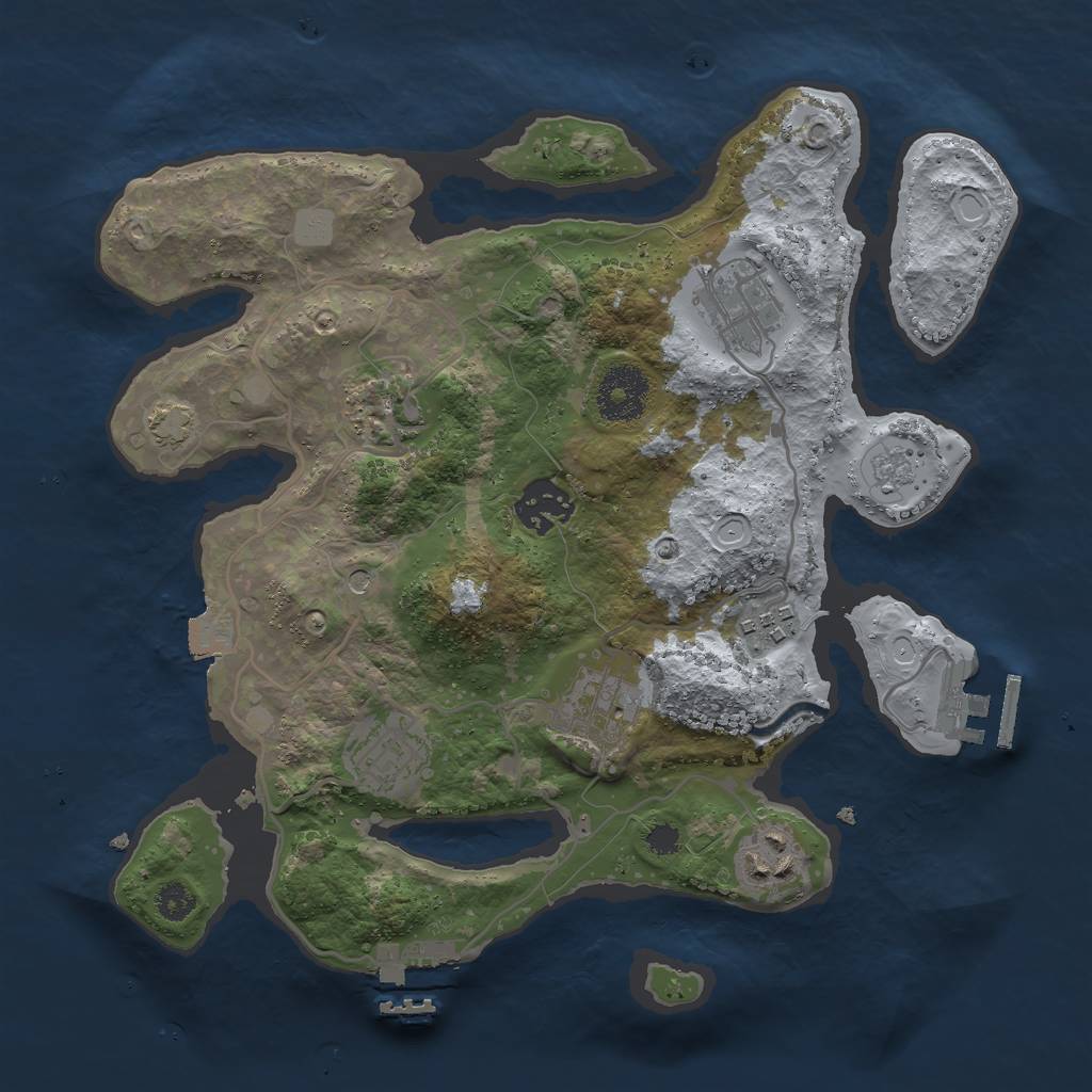 Rust Map: Procedural Map, Size: 3000, Seed: 475298037, 15 Monuments