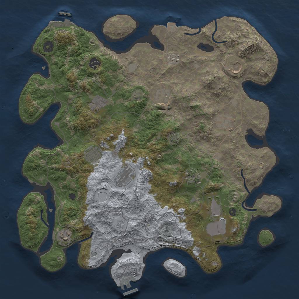Rust Map: Procedural Map, Size: 4000, Seed: 538566706, 19 Monuments